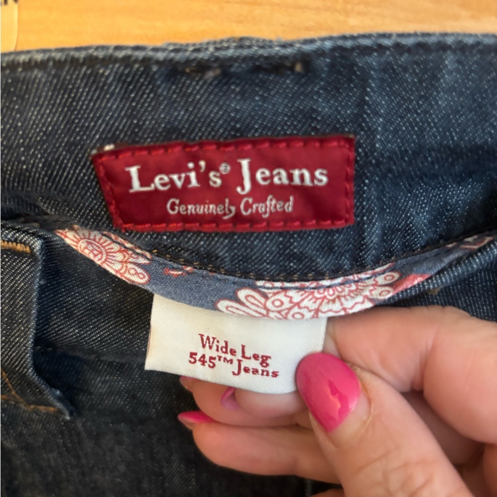 Levi's Deep Indigo Wide Leg Jeans 39 inches long - Picture 4 of 7